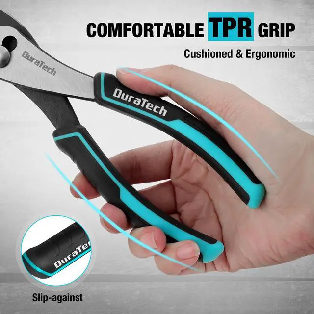 Alt view image 3 of 7 - 8 Inch Slip Joint Pliers, Pliers Tool with Comfortable TPR Handle | High Carbon Steel, Strong Sharp Teeth, Pliers for Tightening, Loosening and Gripping Nuts and Bolts