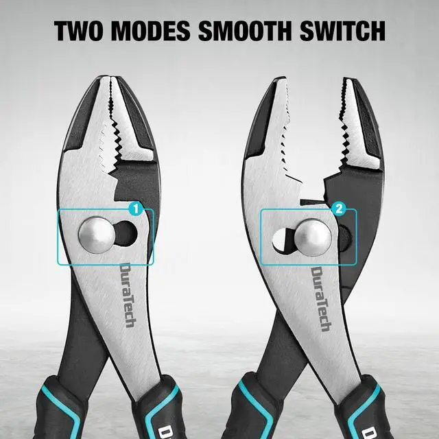 Alt view image 4 of 7 - 8 Inch Slip Joint Pliers, Pliers Tool with Comfortable TPR Handle | High Carbon Steel, Strong Sharp Teeth, Pliers for Tightening, Loosening and Gripping Nuts and Bolts
