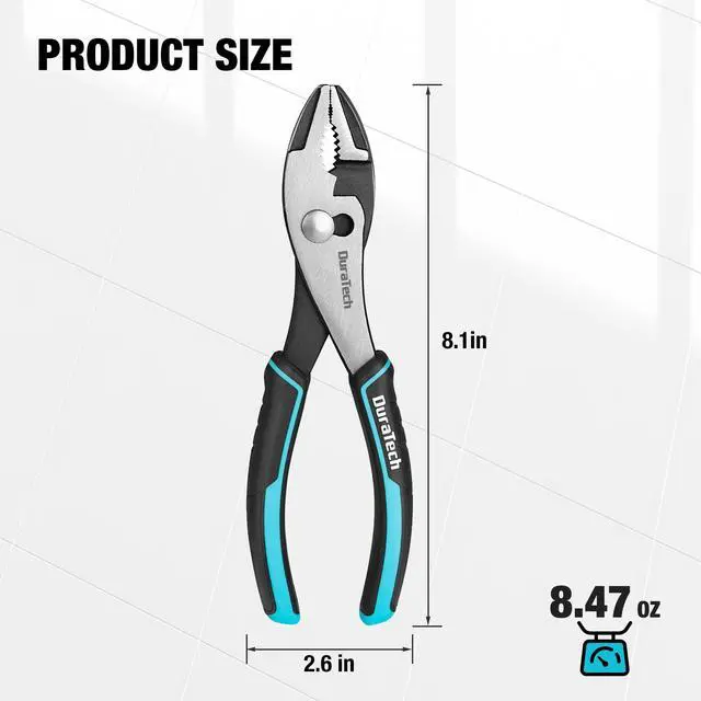 Alt view image 6 of 7 - 8 Inch Slip Joint Pliers, Pliers Tool with Comfortable TPR Handle | High Carbon Steel, Strong Sharp Teeth, Pliers for Tightening, Loosening and Gripping Nuts and Bolts
