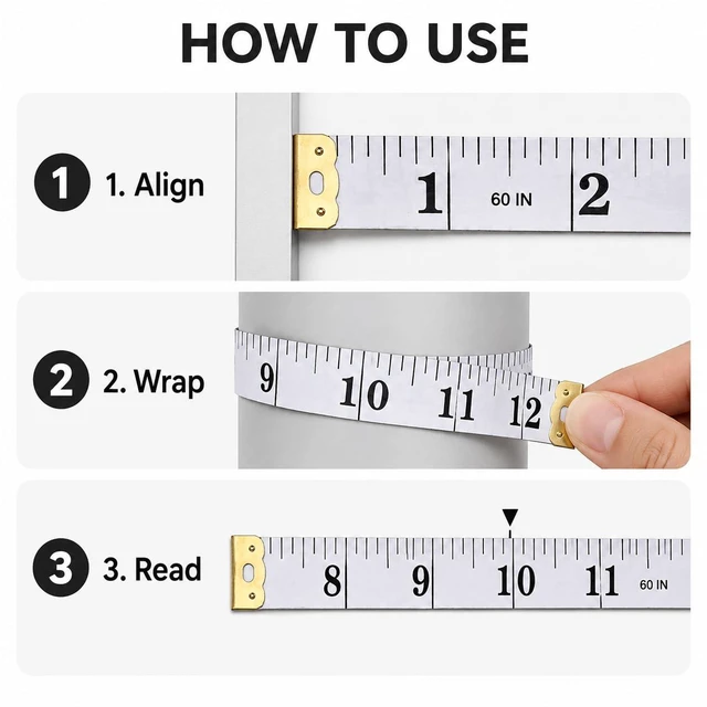 Alt view image 7 of 7 - 120-Inch Soft Measuring Tape, Dual-Sided Inches and Centimeters, White | Measuring Tool