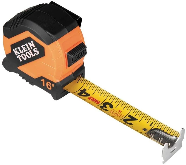 Main image of 9516 Tape Measure, 16-Foot Compact Double-Hook Imperial Measuring Tape with Finger Brake, Nylon Blade, Easy to Read Bold Lines