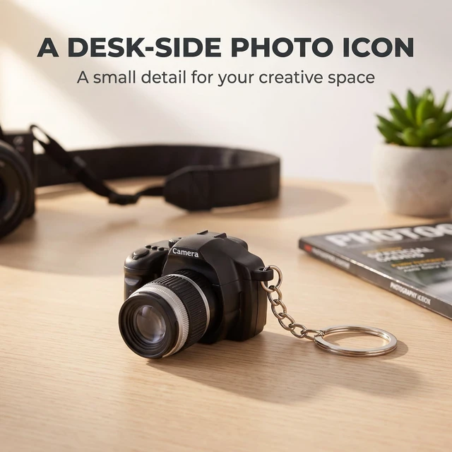 Alt view image 3 of 7 - Camera Keychain with Sound, Key Ring Decor Bag Wallet Pendant, Mini Camera Design Keychain Cute Novelty Ring Child Toy Kids Key Chain Pendant Creative Gift Key Chain Decorative