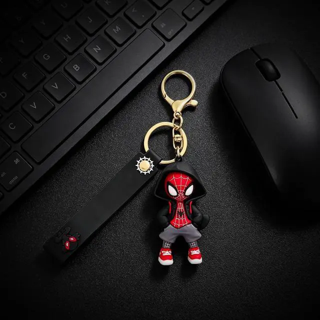 Alt view image 4 of 7 - Spider Keychain Creative Keychains Collectible Mini Figurines,Fun Keyring Jewelry Gift for Men and Women (Black1)