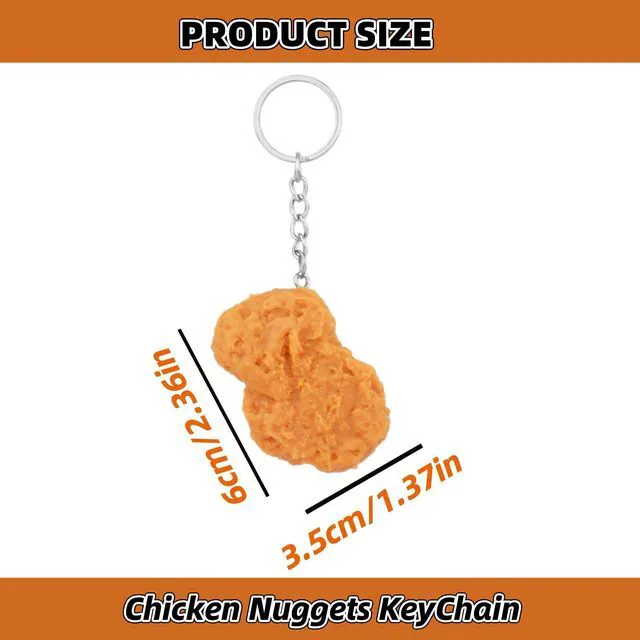 Alt view image 2 of 4 - Chicken Nuggets KeyChain Creative Funny Food Keychain Cute Fun Keychain Backpack Keychain Cute Keychains Random Stuff Realistic Keychains for Handbag Purse Novelty Keys Accessories