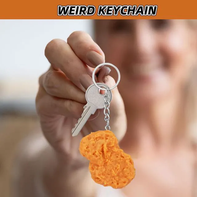 Alt view image 3 of 4 - Chicken Nuggets KeyChain Creative Funny Food Keychain Cute Fun Keychain Backpack Keychain Cute Keychains Random Stuff Realistic Keychains for Handbag Purse Novelty Keys Accessories