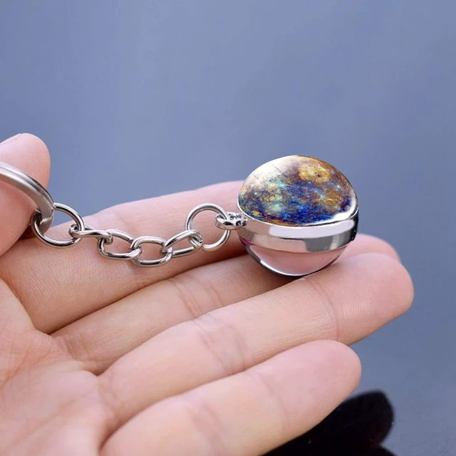 Alt view image 3 of 6 - Solar System Planet keychain Accessories Pendant Glow In The Dark Galaxy Crystal Glass Ball Key Chain Rings Creative Gifts For Women Men Charms Luminous Globe Llaveros Keyring(Mercury)