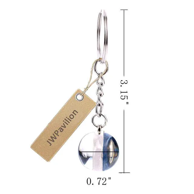 Alt view image 5 of 6 - Glow In The Dark Solar System Planet keychain Accessories Pendant Galaxy Crystal Glass Ball Key Chain Rings Creative Gifts For Women Men Charms Luminous Globe Llaveros Keyring(Venus)