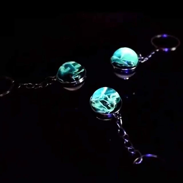 Alt view image 6 of 6 - Solar System Planet keychain Accessories Pendant Glow In The Dark Galaxy Crystal Glass Ball Key Chain Rings Creative Gifts For Women Men Charms Luminous Globe Llaveros Keyring(Mercury)