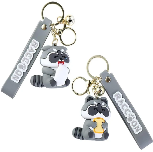 Main image of 2Pcs/set Cartoon Keyring Creative Animal Pendant Car Key Pendant Metal Key Ring,Handbag Charms Cartoon Key Chain for Girls Women Backpack Decor