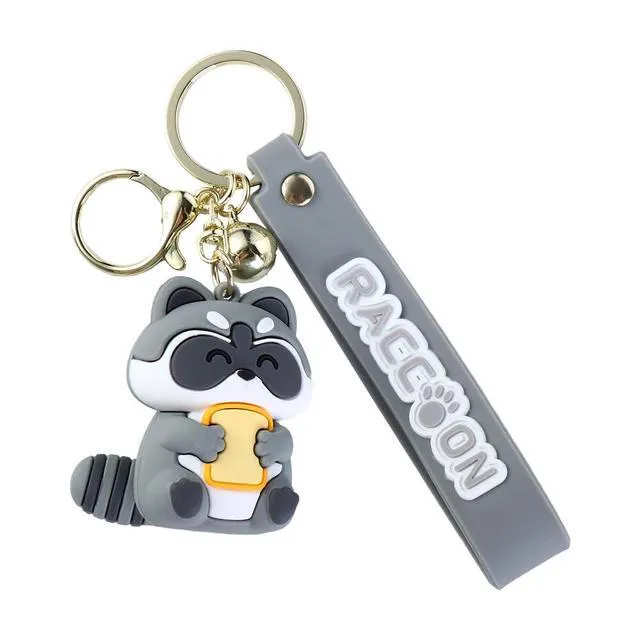 Alt view image 4 of 7 - 2Pcs/set Cartoon Keyring Creative Animal Pendant Car Key Pendant Metal Key Ring,Handbag Charms Cartoon Key Chain for Girls Women Backpack Decor