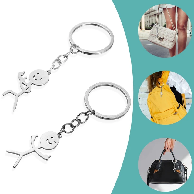 Alt view image 7 of 7 - 2PCS Matching Keychains Funny Keychain for Women Middle Finger Keyring,Stainless Steel Fun Keychains,Cool Gifts for Men Personalized Distance Friendship Gifts for Couple Friends Brothers