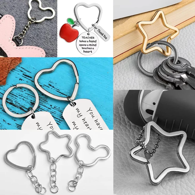 Alt view image 5 of 7 - 12pcs Creative Key Ring Keychain Flower Shape Silver Metal Flat Split Key Holder Chains Rings Crafts DIY for Home Car Tag Office Organization Lanyards Keys Attachment Gift