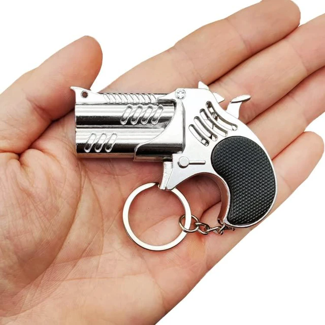 Alt view image 5 of 6 - Rubber Band Gun Creative Keychains Decorative Ornaments School Bag Pendants creative decompression toys Christmas Gifts Holiday Gifts (silver)