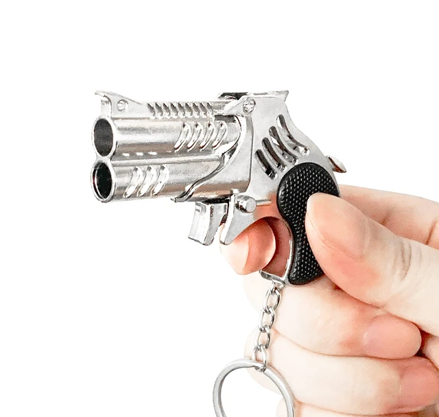 Alt view image 4 of 6 - Rubber Band Gun Creative Keychains Decorative Ornaments School Bag Pendants creative decompression toys Christmas Gifts Holiday Gifts (silver)