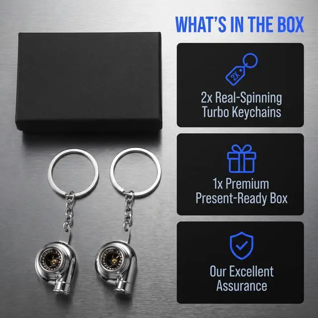 Alt view image 6 of 7 - 2Pcs Turbo Keychain: Zinc Alloy Turbocharger Keyring - Car Keychain for Men & Car Enthusiasts, Creative Automotive Accessory Gift
