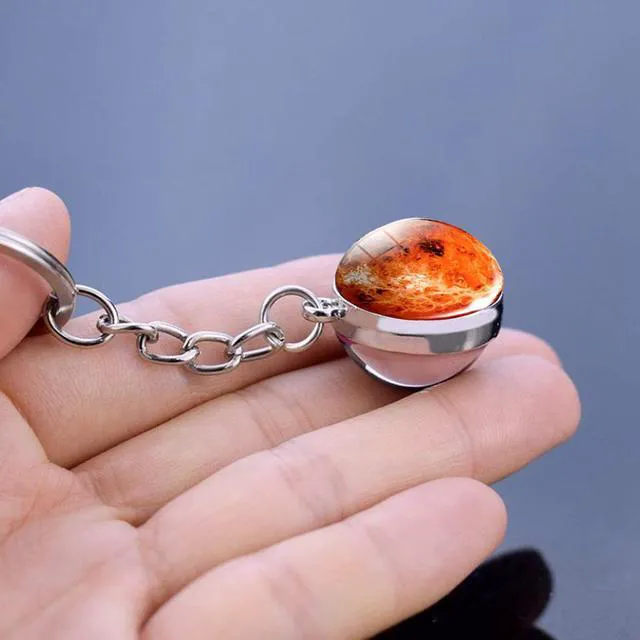 Alt view image 3 of 6 - Glow In The Dark Solar System Planet keychain Accessories Pendant Galaxy Crystal Glass Ball Key Chain Rings Creative Gifts For Women Men Charms Luminous Globe Llaveros Keyring(Venus)