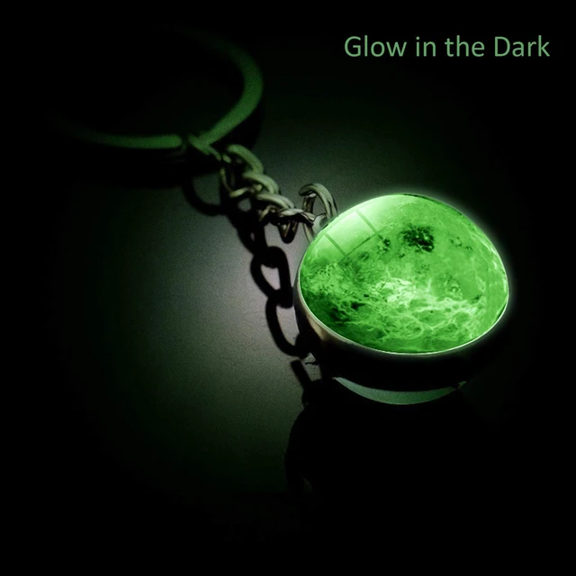 Alt view image 4 of 6 - Glow In The Dark Solar System Planet keychain Accessories Pendant Galaxy Crystal Glass Ball Key Chain Rings Creative Gifts For Women Men Charms Luminous Globe Llaveros Keyring(Venus)