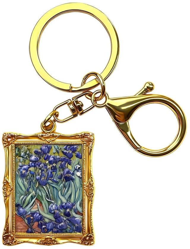 Main image of Keychain Bag and Purse Charms - Artistic Painting Keychains - Car key chain leather handbags Accessories Van Gogh - Irises