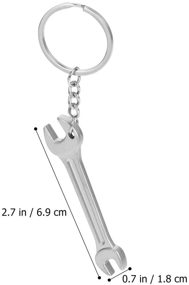 Alt view image 2 of 7 - Mini Wrench Keychain Set 5 Pcs Metal Simulation Tool Key Rings Decorative Bag Pendant Creative Pocket Accessory for Men Women Father S Day Birthday Gift 4.13 in