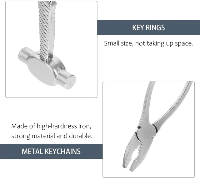 Alt view image 6 of 7 - Mini Wrench Keychain Set 5 Pcs Metal Simulation Tool Key Rings Decorative Bag Pendant Creative Pocket Accessory for Men Women Father S Day Birthday Gift 4.13 in