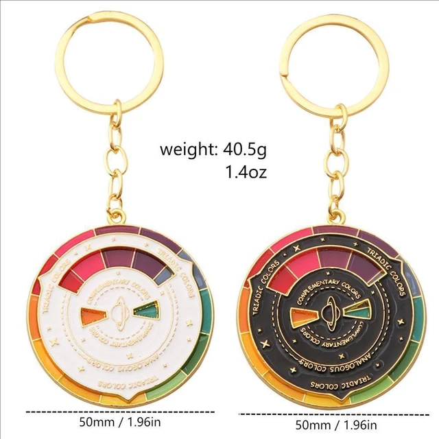 Alt view image 2 of 7 - Color Wheel Keychains - Creative Spinning Color Wheel Charm - Aesthetic Arts Gifts for Artists