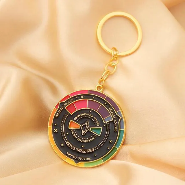 Alt view image 3 of 7 - Color Wheel Keychains - Creative Spinning Color Wheel Charm - Aesthetic Arts Gifts for Artists