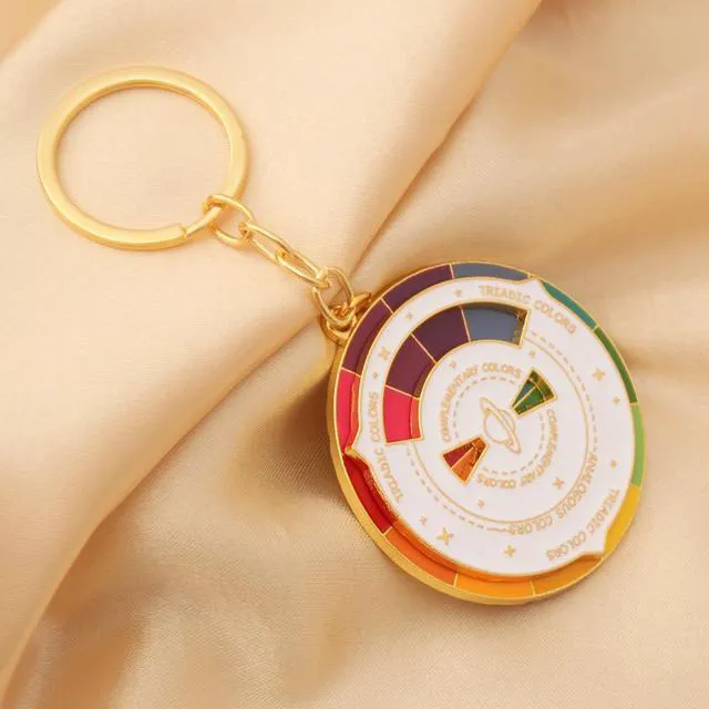 Alt view image 4 of 7 - Color Wheel Keychains - Creative Spinning Color Wheel Charm - Aesthetic Arts Gifts for Artists