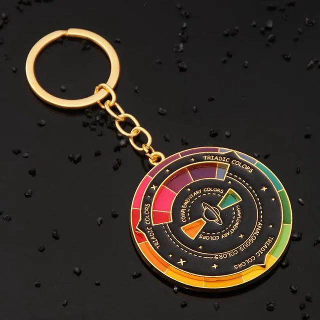Alt view image 7 of 7 - Color Wheel Keychains - Creative Spinning Color Wheel Charm - Aesthetic Arts Gifts for Artists
