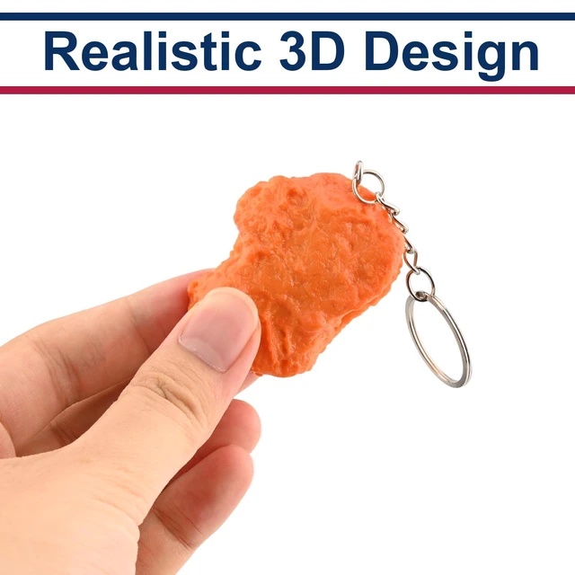 Alt view image 3 of 6 - Imitation Chicken Nugget Keychain Funny Gifts Food Key Chain Random Stuff Realistic Keychains Accessories Ornament