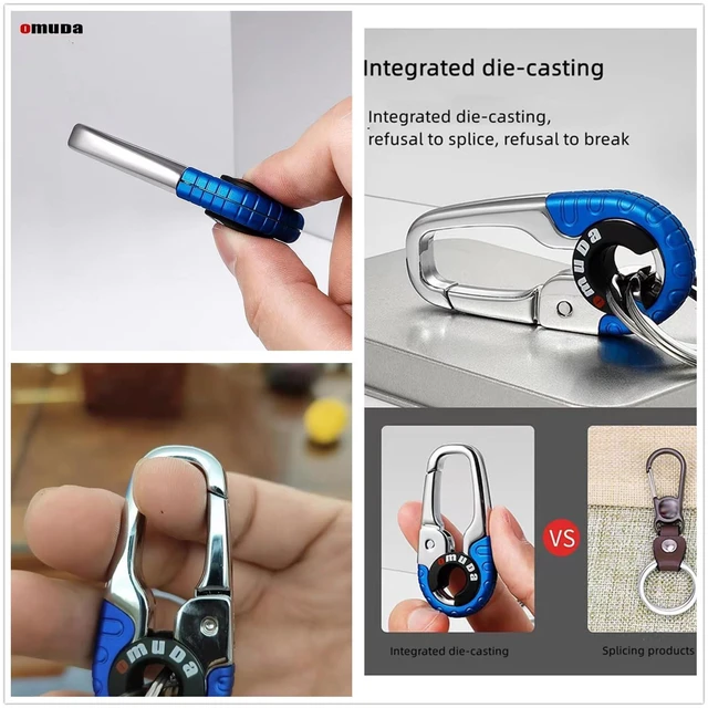 Alt view image 2 of 7 - Mens Keychains, Personalized Car Keychain for Men Women, Stainless Steel Keychain Creative Car Interior Key Accessories (Blue)