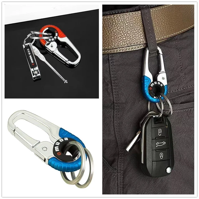 Alt view image 3 of 7 - Mens Keychains, Personalized Car Keychain for Men Women, Stainless Steel Keychain Creative Car Interior Key Accessories (Blue)