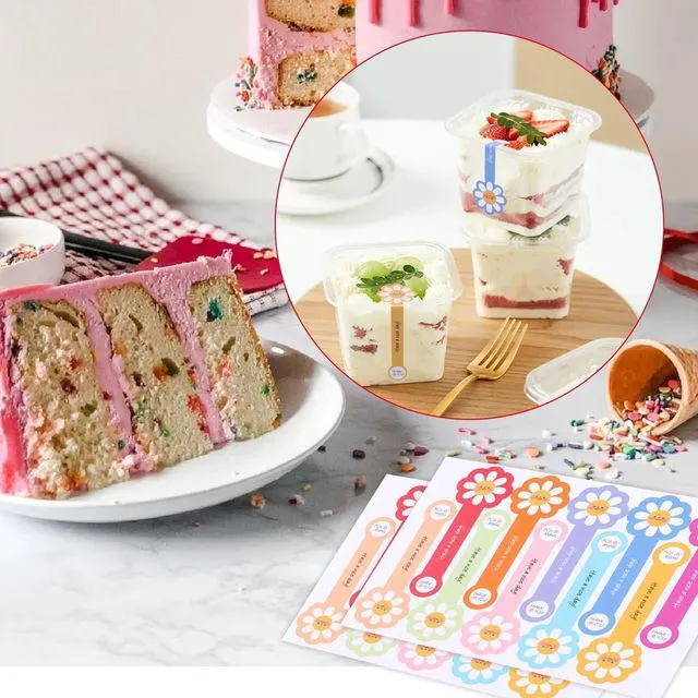 Alt view image 4 of 7 - 300pcs Flower Lollipop Baking Labels Sealing Stickers for Baked Goods | Handmade Long Label Sealing Bakery Stickers for Cake Box Tins/Jars Gift Wrapping Self-Adhesive Tamper Evident Seal Labels