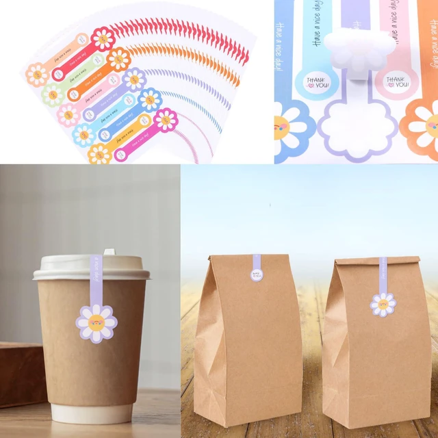Alt view image 7 of 7 - 300pcs Flower Lollipop Baking Labels Sealing Stickers for Baked Goods | Handmade Long Label Sealing Bakery Stickers for Cake Box Tins/Jars Gift Wrapping Self-Adhesive Tamper Evident Seal Labels
