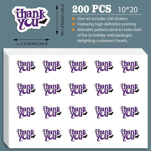 Alt view image 2 of 7 - Halloween Business Stickers with Thing You, Mystery Shipping Labels and Package Seals for Online Store, Small Businesses and Witchy Shops, Interactive Design for Gift Wrapping, 250 PCS