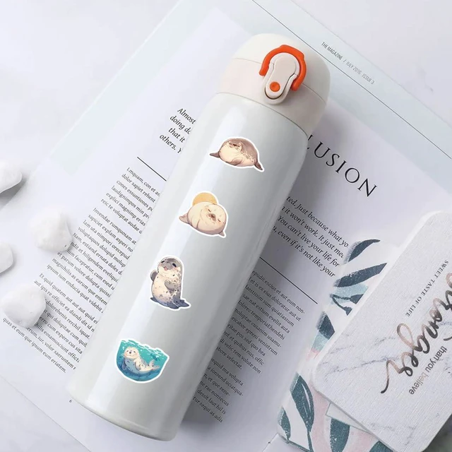 Alt view image 5 of 7 - 50 PCS Cute Seal Stickers, Waterproof Vinyl Healing Marine Animal Decals for Laptop, Luggage, Skateboard, Phone, Fridge, Trendy Stickers for Teens, Adults, Boys and Girls (Seal)
