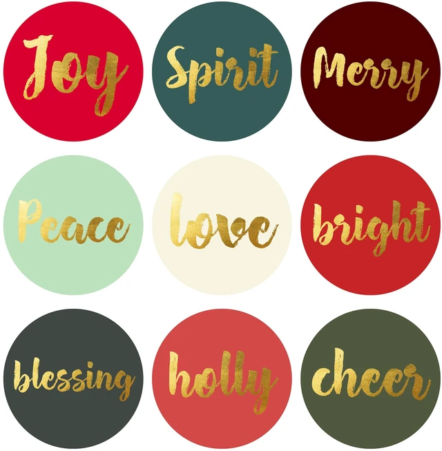 Main image of Christmas Stickers Envelope Seals 1.4 inch 90pcs