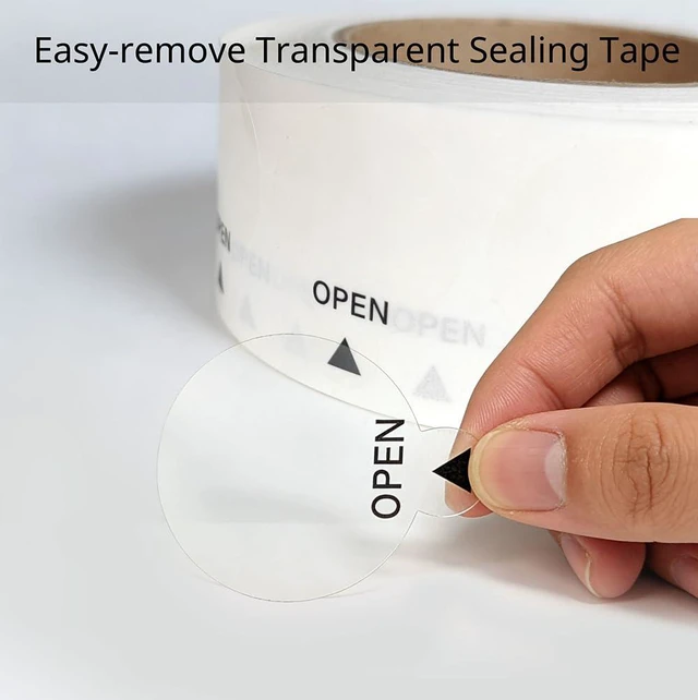 Alt view image 4 of 6 - Easy to Remove Clear Round Stickers 500 Pcs, 1-in Waterproof Clear Circle Sticker Transparent Self Adhesive Envelope Seal Sticker Labels for Gift Packaging, Mail,Boxes