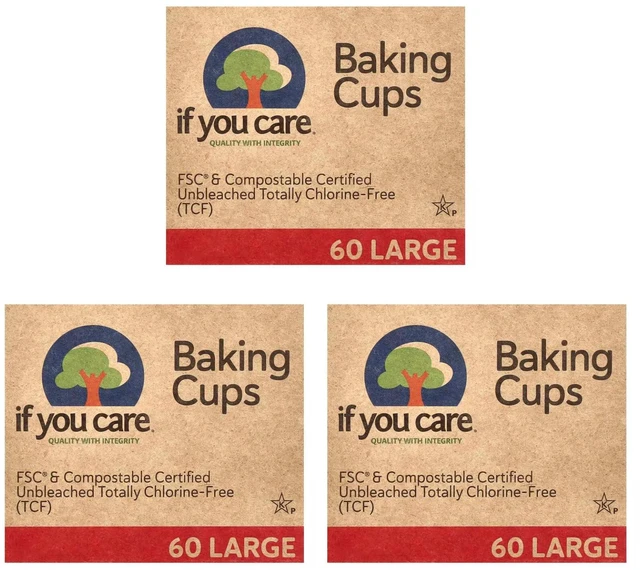 Main image of Unbleached Large Baking Cups, 60 ct, 3 pk
