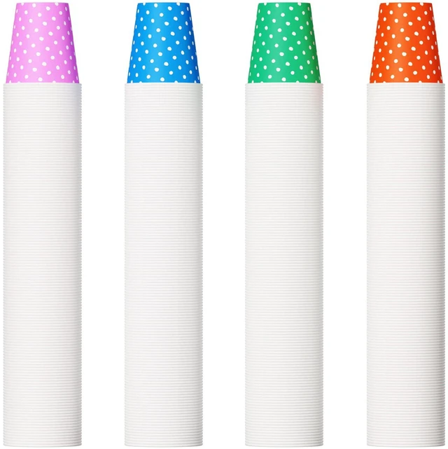 Main image of 500 Pack 5oz Paper Cups, Multicolor Paper Disposable Cups, Small Mouthwash Cups, Cold Beverage Drinking Cup for Party, Travel and Event (Dots)