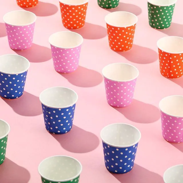Alt view image 5 of 7 - 500 Pack 5oz Paper Cups, Multicolor Paper Disposable Cups, Small Mouthwash Cups, Cold Beverage Drinking Cup for Party, Travel and Event (Dots)