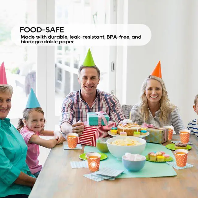 Alt view image 6 of 7 - 500 Pack 5oz Paper Cups, Multicolor Paper Disposable Cups, Small Mouthwash Cups, Cold Beverage Drinking Cup for Party, Travel and Event (Dots)