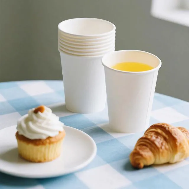 Alt view image 2 of 7 - 12 oz White Hot Drink Paper Cups - 120 Count - Disposable Paper Coffee Cups