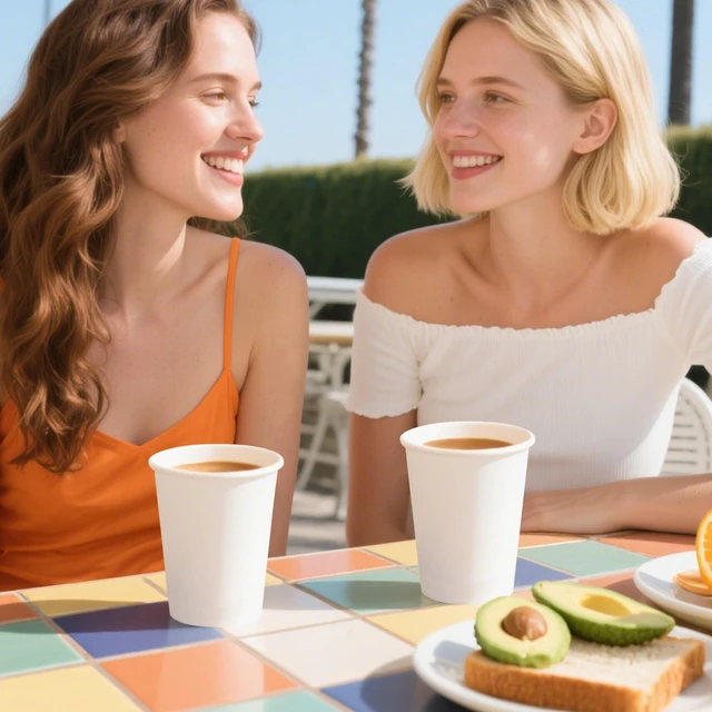 Alt view image 4 of 7 - 12 oz White Hot Drink Paper Cups - 120 Count - Disposable Paper Coffee Cups