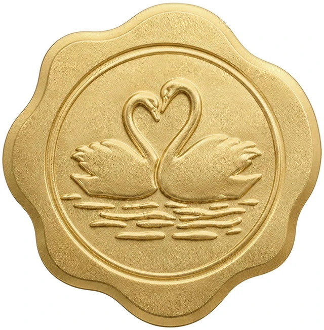 Main image of 100PCS Swan Seal Stickers for Wedding Invitations, Embossed Envelope Seal Labels, Romantic Gift Packaging & Dessert Box Stickers for Valentines Day, Bridal Shower, Anniversary, 1.6 Inch (Matt Gold)