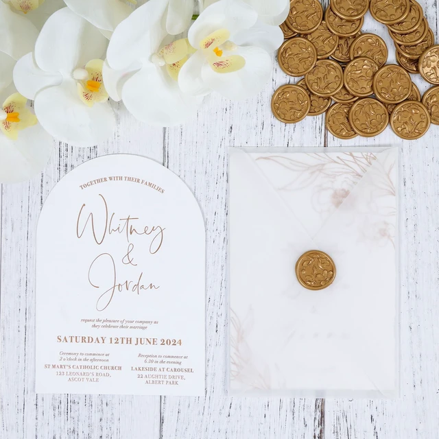 Alt view image 5 of 7 - Wax Seal Stickers - 3D Magnolia Wedding Invitation Envelope Botanical Seal Stickers, 50 Pcs Self- Adhesive Antique Gold Stickers, Perfect for Invitation, Christmas, Gift Wrapping, Party