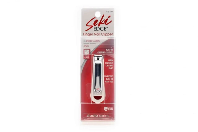 Alt view image 7 of 7 - Deluxe Fingernail Clipper w/Nail Catcher & Built in File (SS-101) | Professional Nail Care Tool, Grooming Cutter, Catcher & Built-In File, Stainless Steel Manicure Trimmer, Made in Japan