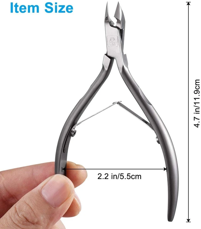 Alt view image 6 of 6 - Cuticle Trimmer 3/4 Jaw Extremely Sharp Cuticle Nippers Scissors Stainless Steel Clippers Cutter Remover Pedicure Manicure Nail Tool, X7, Space Gray
