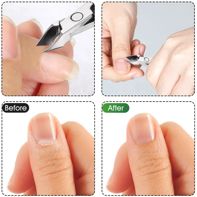 Alt view image 5 of 6 - Cuticle Trimmer 3/4 Jaw Extremely Sharp Cuticle Nippers Scissors Stainless Steel Clippers Cutter Remover Pedicure Manicure Nail Tool, X7, Space Gray