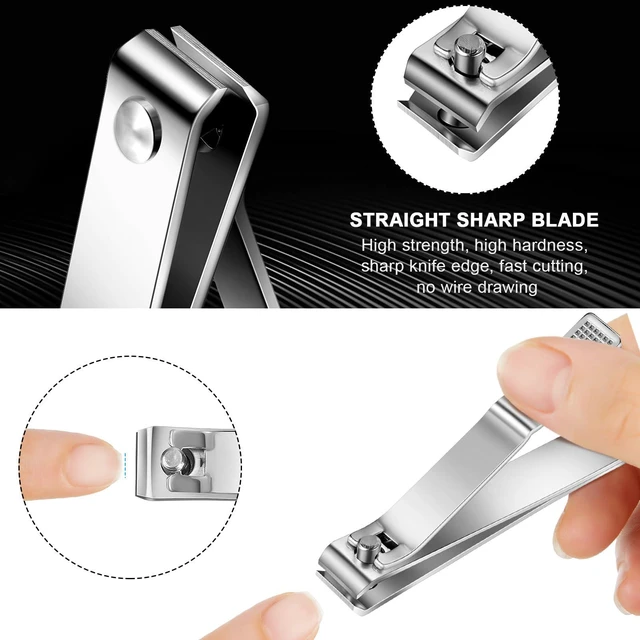 Alt view image 4 of 7 - 6 Pcs Large Toenail Clippers Straight Edge Cutters, Silver | Stainless Steel Nail Clippers for Men Women, Sharp Straight Blade, Professional Toe Care, Durable Heavy Duty Cutters