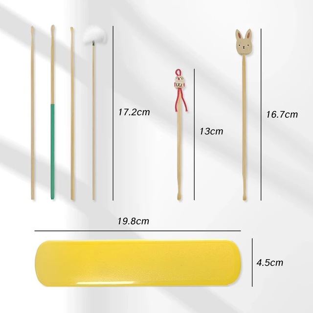 Alt view image 2 of 7 - 6 Pieces Ear Pick Bamboo Ear Cleaner Picks Wooden Ear Cleaning Sticks for Adults Bamboo Ear Picker Stick Cleaning Tools Kit Durable Cute Ear Cleaning Stick Set with A Storage Box